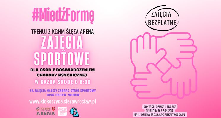 Plakat #MiedźFormę – zajęcia sportowe dla osób z doświadczeniem choroby psychicznej [bezpłatnie]