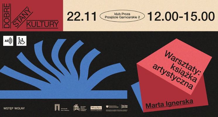 Plakat Warsztaty książki artystycznej z Martą Ignerską