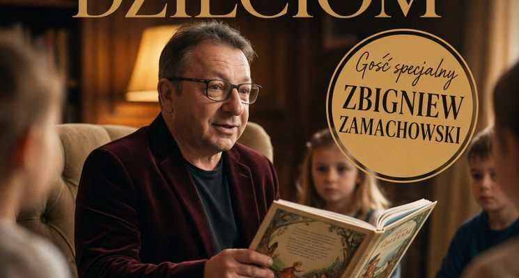 Plakat Artyści czytają dzieciom.