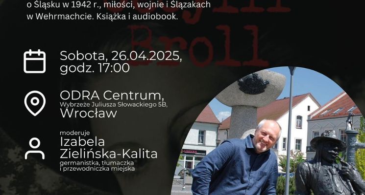 Plakat Spotkanie autorskie z Rafałem Ryszką – autorem powieści „Tajemnica Cecylii Broll”