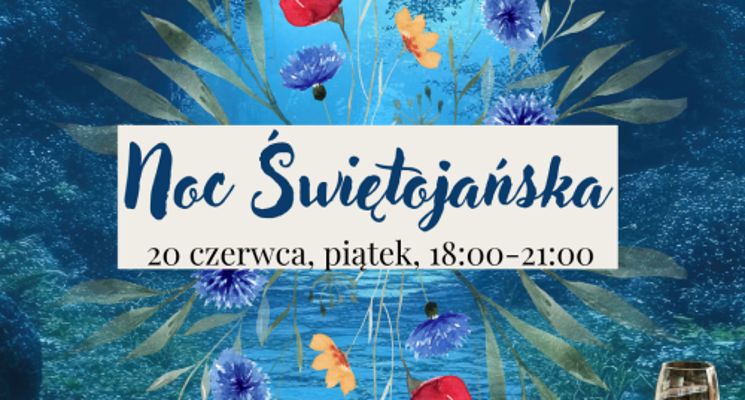 Plakat Noc Świętojańska – warsztaty ceramiczne z winem