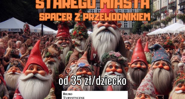 Plakat Krasnale i Legendy Starego Miasta. Spacer z przewodnikiem