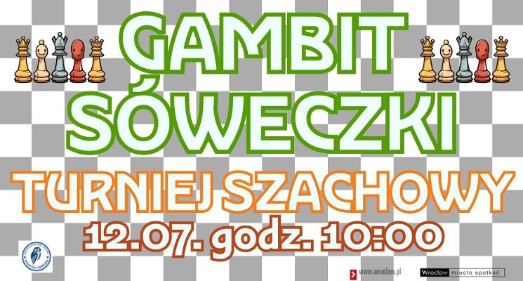 Plakat Gambit Sóweczki – otwarty wakacyjny turniej szachowy