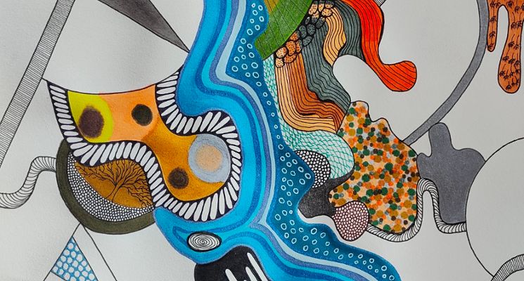 Plakat Warsztaty rysunku Zentangle dla młodzieży z Katarzyną Mroczek