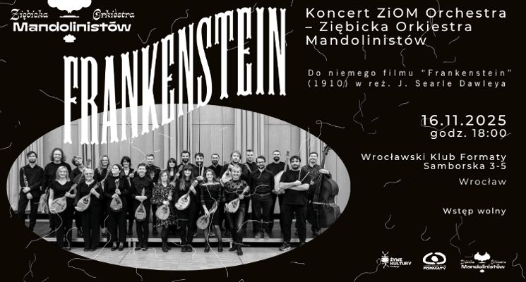 Plakat Koncert ZiOM Orchestra z pokazem filmu niemego „Frankenstein” (1910)