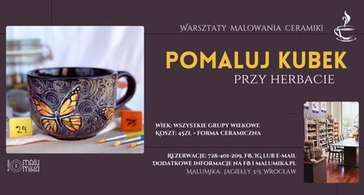 Plakat Pomaluj kubek przy herbacie