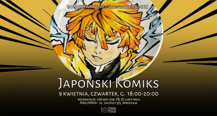 Plakat Japoński komiks - warsztaty malowania ceramiki