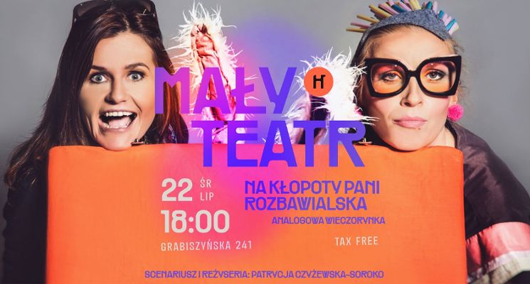 Plakat "Na kłopoty Pani Rozbawialska" – spektakl dla dzieci w Hucie