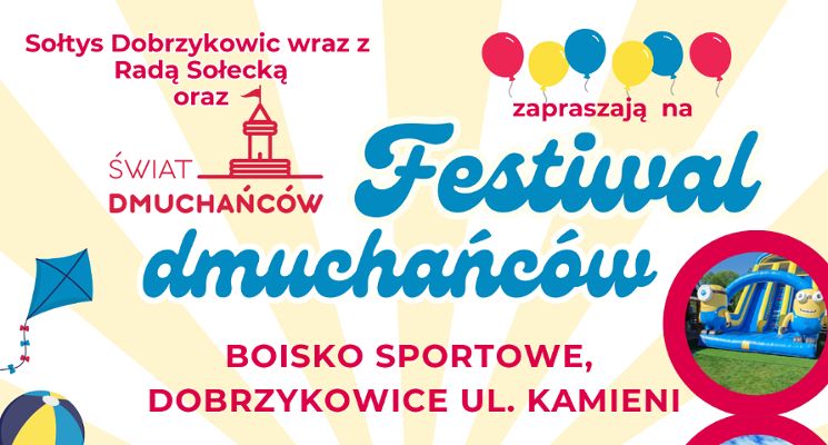Plakat Festiwal dmuchańców w Dobrzykowicach