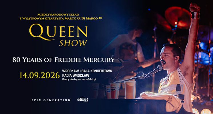 Plakat QUEENSHOW Poland 2026 Tour - 80 Years of Freddie Mercury