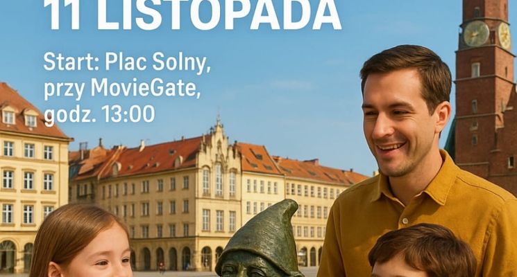 Plakat 11 tajemnic Wrocławia - czyli rodzinne zwiedzanie szlakiem Krasnali!