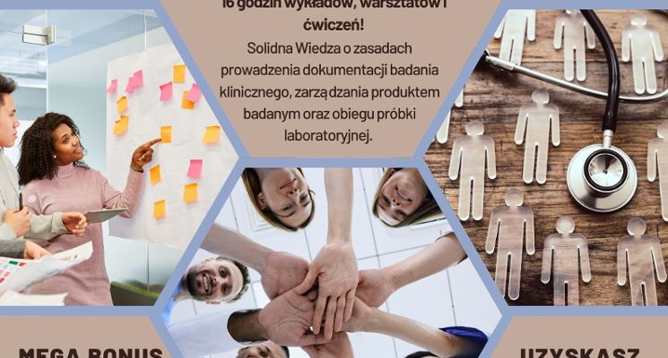 Plakat III edycja kursu "Akademia Koordynatora Badań Klinicznych"