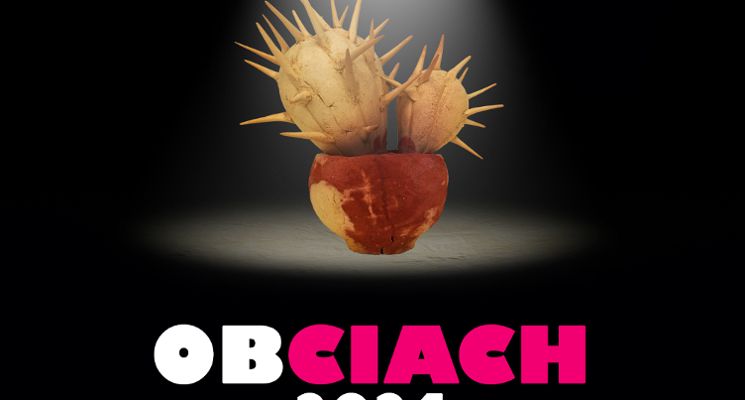 Plakat XIX Festiwal Piosenki i Małych Form Teatralnych "OBCIACH" w MDK im. Mikołaja Kopernika