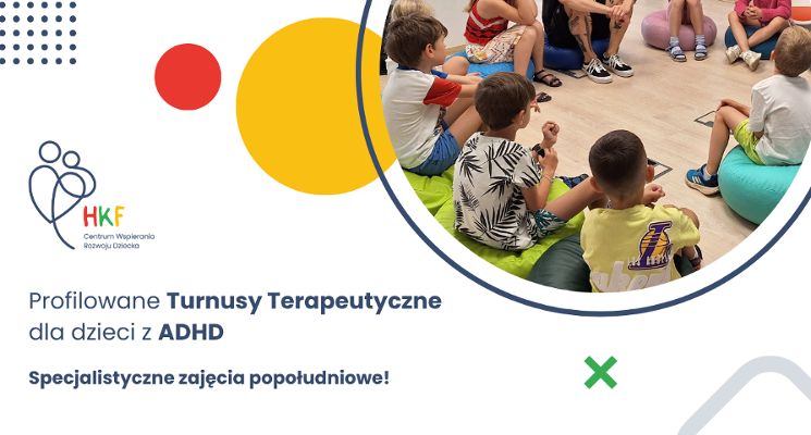 Plakat Profilowane turnusy terapeutyczne dla dzieci z ADHD