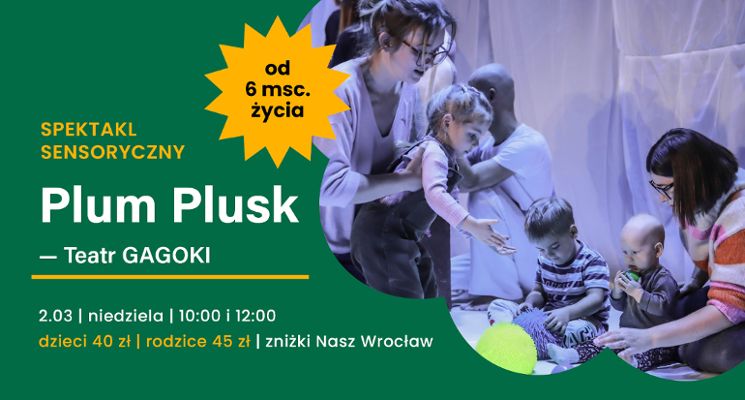 Plakat „Plum Plusk” – poranek teatralny dla NajNajów!