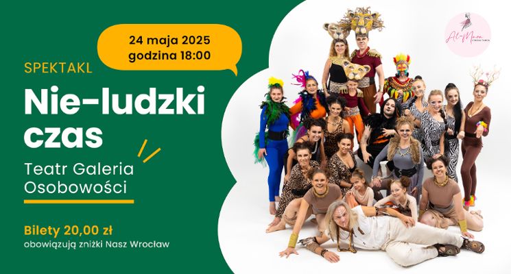 Plakat „Nie-ludzki czas” – spektakl taneczny Teatru Galeria Osobowości