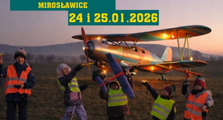 Plakat Zimowa Rodzinna Przygoda na lotnisku w Mirosławicach