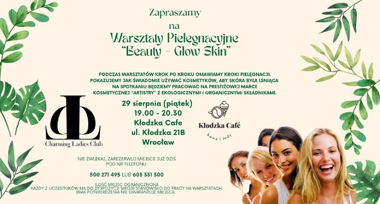 Plakat Warsztaty pielęgnacyjne „Beauty – Glow Skin”