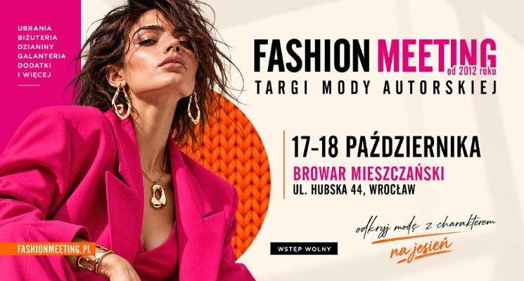 Plakat Targi Mody autorskiej Fashion Meeting. Jesień w Browarze Mieszczańskim