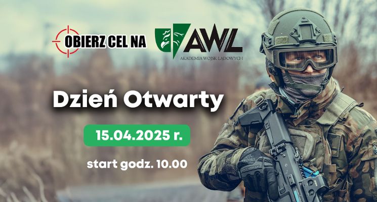 Plakat Dzień Otwarty w Akademii Wojsk Lądowych imienia generała Tadeusza Kościuszki