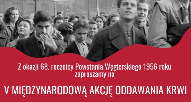 Plakat V Międzynarodowa Akcja Oddawania Krwi