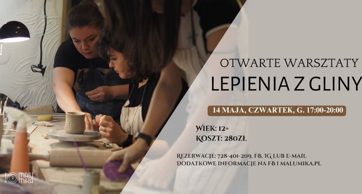 Plakat Otwarte warsztaty lepienia z gliny