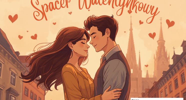 Plakat Spacer walentynkowy dla dużych i małych.