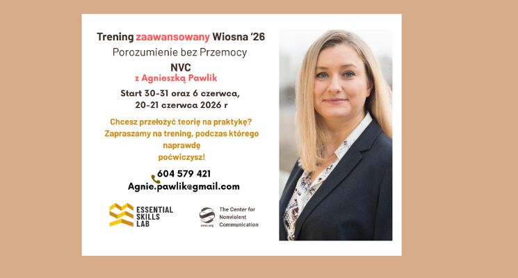 Plakat Trening zaawansowany Porozumienia Bez Przemocy – NVC Wiosna '26