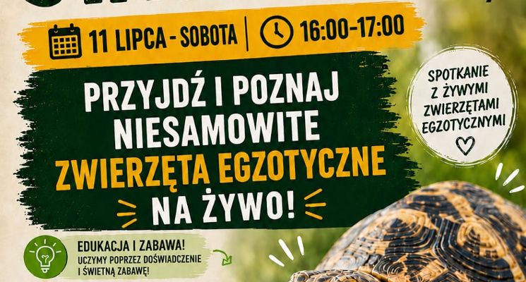 Plakat Zwierzęta Egzotyczne na żywo,Park Staszica, Kontener ESK