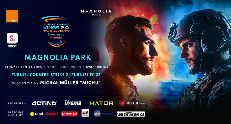 Plakat Wielki turniej E-sport Gaming Kings Tournaments 2.0 Powered by Orange