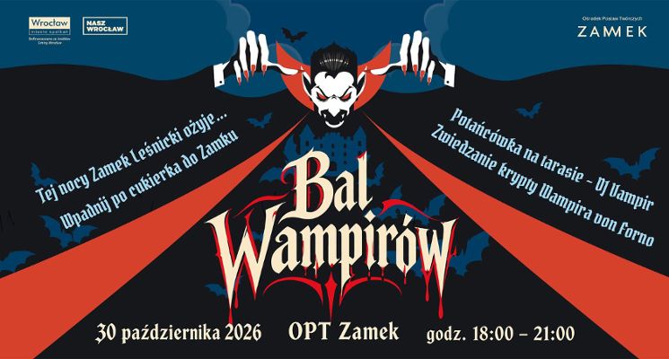 Plakat Bal Wampirów w nawiedzonym Zamku Leśnickim