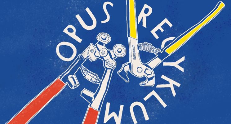 Plakat Opus Recyklum - wystawa mozaiki wspólczesnej