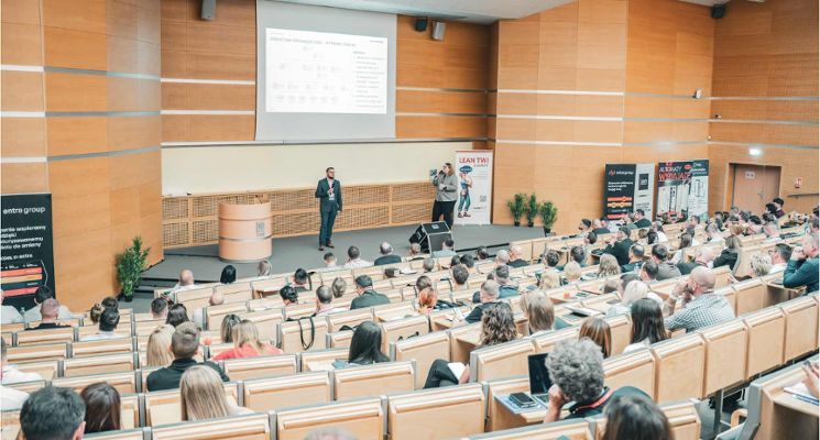 Plakat Lean TWI Summit – konferencja o Lean Management, AI, Przywództwie i TWI