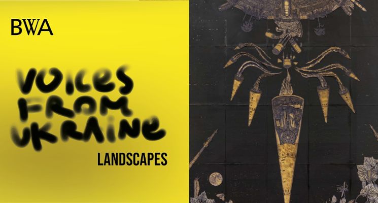 Plakat Voices from Ukraine. Landscapes – oprowadzanie po wystawie w PJM