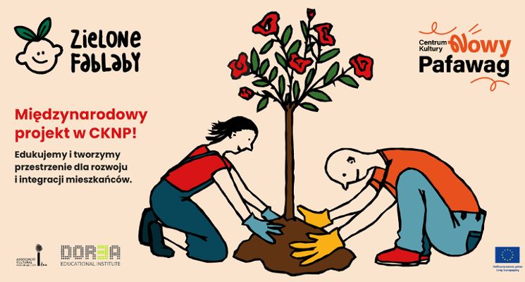 Plakat Międzynarodowy Projekt - Zielone FabLaby