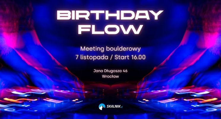 Plakat Zawody wspinaczkowe Birthday Flow