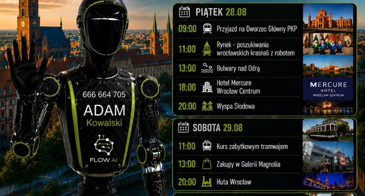 Plakat Robot Adam Kowalski - nowy mieszkaniec Wrocławia