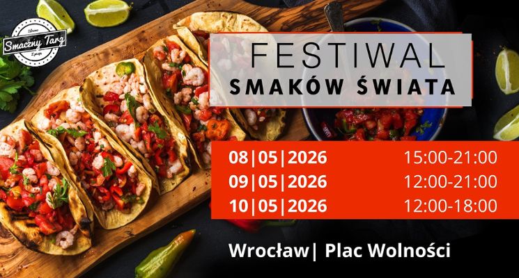 Plakat Smaczny Targ - Festiwal Smaków Świata we Wrocławiu