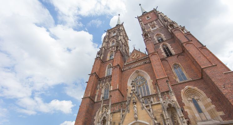Plakat Ogrody Wrocławia – historyczne ogrody Ostrowa Tumskiego. Spacer [Wrocławskie Dni Seniora 2025]