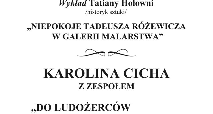 Plakat Wieczory Tumskie – 100. rocznica urodzin Tadeusza Różewicza