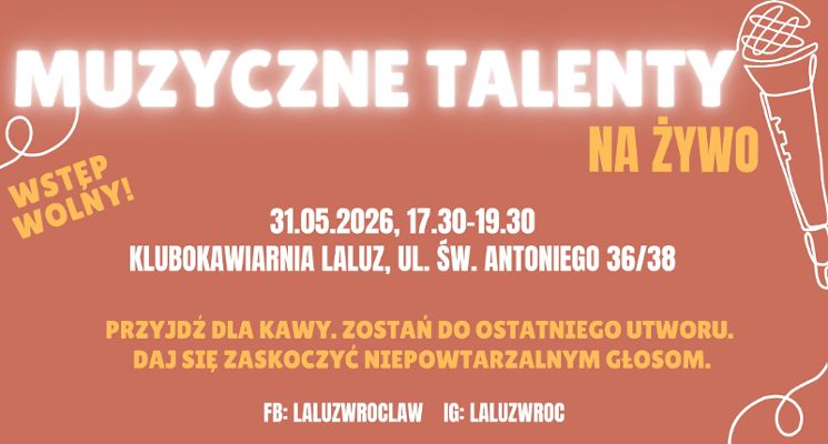 Plakat OpenMic, czyli muzyczne talenty na scenie Klubokawiarni LaLuz