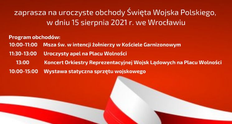 Plakat Obchody Święta Wojska Polskiego oraz 101. rocznicy Bitwy Warszawskiej