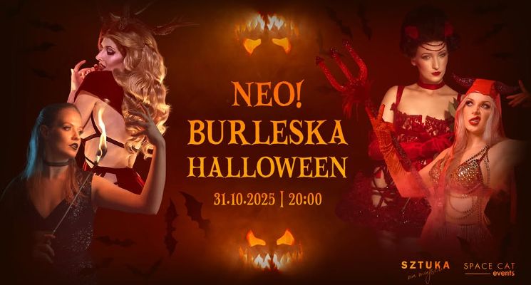 Plakat NEO!burleska: Halloween w Sztuce na Miejscu