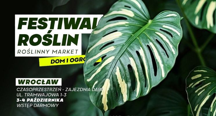 Plakat Festiwal Roślin we Wrocławiu. Roślinny market