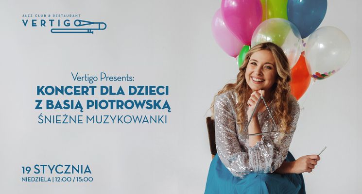 Plakat Koncert dla dzieci z Basią Piotrowską - Śnieżne muzykowanki