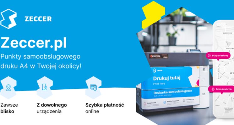 Plakat ZECCER - drukarki samoobsługowe w CAŁEJ POLSCE