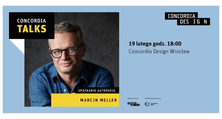 Plakat Concordia Talks - spotkanie z Marcinem Mellerem
