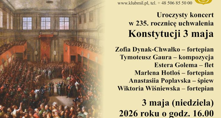 Plakat Koncert w 235. rocznicę uchwalenia Konstytucji 3 maja