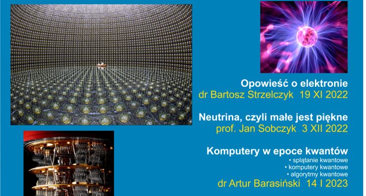 Plakat Wykład popularnonaukowy z fizyki – Opowieść o elektronie