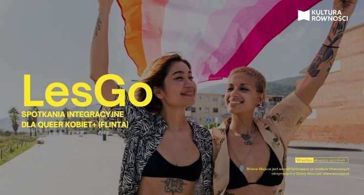Plakat LesGo - spotkania integracyjne dla Queer Kobiet+ (FLINTA)